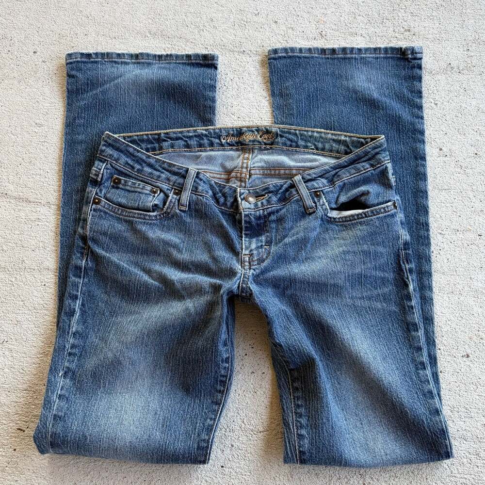 American Eagle y2k Low Rise Stretch Skinny Flare Jeans Womens 6 Regular